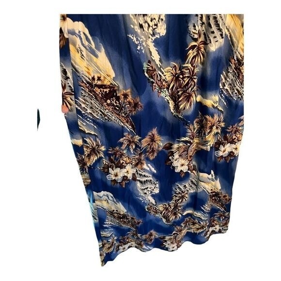 Hilo‎ Hattie Blue Hawaii Blue Small maxi dress Gown Party Boho Vacation Beach - Picture 8 of 10